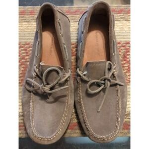 Men's Banana Republic Grey Gray Suede Leather Driving Moccasins Loafers Size 9M